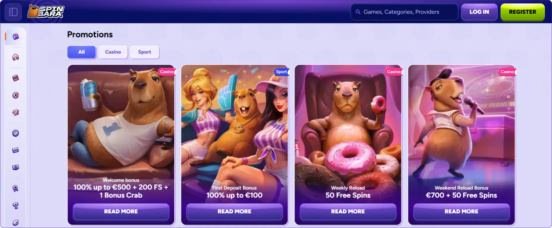 Spinbara casino promotions and bonuses